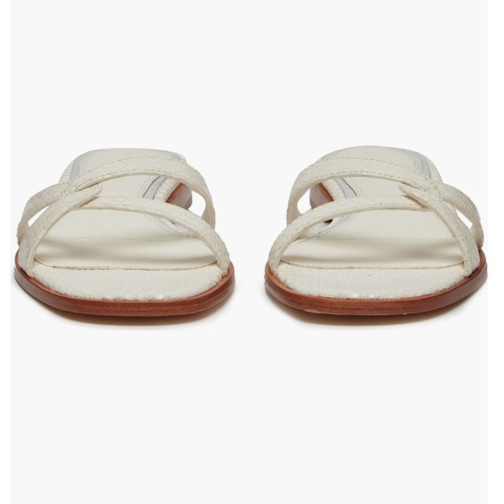 PAIGE Toby Snake‑Embossed Leather Slide Sandals Women’s Size 7 - Picture 4 of 10